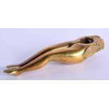 A PAIR OF NOVELTY BRONZE EROTIC NUT CRACKERS. 12 cm x 3 cm.