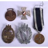 FIVE GERMAN MILITARY MEDALS. 6.5cm x 5cm largest (5)