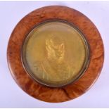 A MID 19TH CENTURY EUROPEAN BURR WALNUT AND GILT METAL MEDALLION SNUFF BOX C1825, inset with a milit