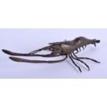 A JAPANESE BRONZE LOBSTER OKIMONO. 14 cm x 8 cm.