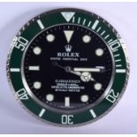 A ROLEX SHOP DISPLAY ADVERTISING WALL CLOCK. 33 cm diameter.