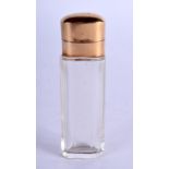 A GOLD TOPPED SCENT BOTTLE. 12.3cm x 4cm, weight 53.6g