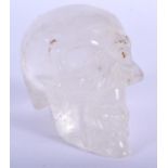 A CONTEMPORARY ROCK CRYSTAL SKULL. 8 cm x 6 cm.