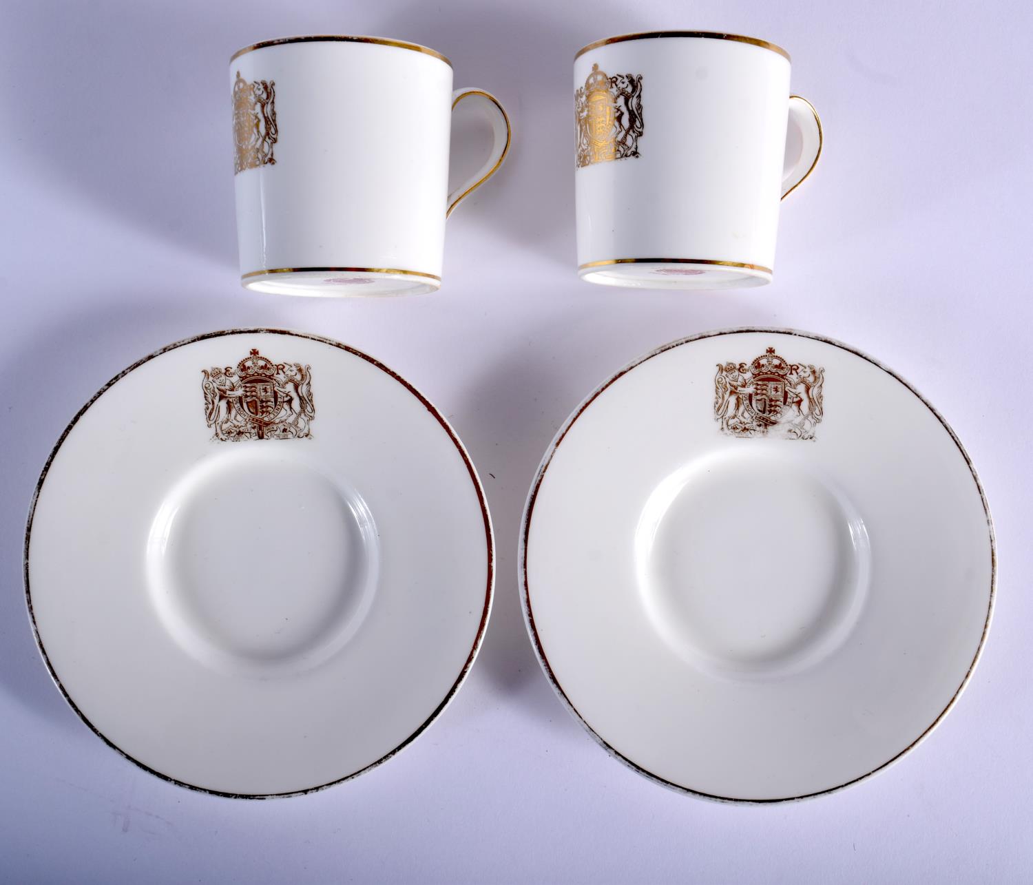 20th c. eight Minton gilt crested soup plates and two gilt crested coffee cans Soup Plate 20.5cm Dia - Image 2 of 7