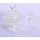 TWO FRENCH LALIQUE GLASS ITEMS. Largest 6 cm wide. (2)