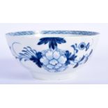 AN 18TH CENTURY LIVERPOOL CHRISTIANS BLUE AND WHITE BOWL painted with the Liver bird pattern. 13.5 c