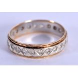 A 9CT GOLD ETERNITY RING. P. 2.6 grams.