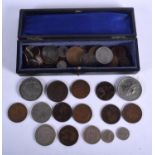 A BOX OF OLD COINS (qty)