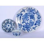 A 17TH/18TH CENTURY CHINESE BLUE AND WHITE PORCELAIN PLATE Kangxi/Yongzheng, together with a similar
