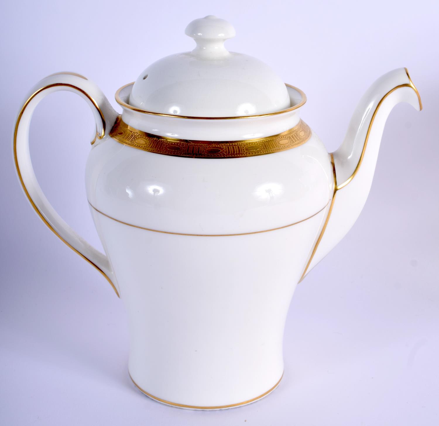 20th c. Minton coffee pot and cover with acid etched gilt decoration and four similarly decorated co - Image 4 of 10