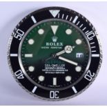 A ROLEX SHOP DISPLAY ADVERTISING WALL CLOCK. 33 cm diameter.