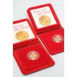 TWO ELIZABETH II HALF SOVEREIGNS, 1980, in capsules, cased with certificates (Est. plus 17.5%