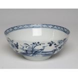 A CHRISTIAN'S LIVERPOOL PORCELAIN BOWL, c.1760, of plain circular form, painted in underglaze blue