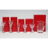A COLLECTION OF BACCARAT GLASS HARCOURT PATTERN TABLEWARE, modern, comprising water jug (8 3/4"