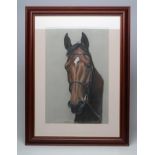 NIGEL W BRUNYEE (20th Century), Head Portrait of the horse "Moonshell", pastel, signed and