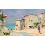 CECIL ROCHFORT D'OYLY-JOHN (1906-1993), Ville Franche South of France, oil on canvas, signed,