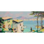 CECIL ROCHFORT D'OYLY-JOHN (1906-1993), "Rapallo Near Portofino Italian Riviera", oil on canvas,