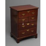 A SMALL MAHOGANY SECRETAIRE CHEST, in the Georgian style, early 20th century using old wood, the
