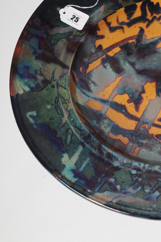 SUTTON TAYLOR (b.1943), a studio pottery charger of dished circular form decorated in abstract - Image 2 of 3