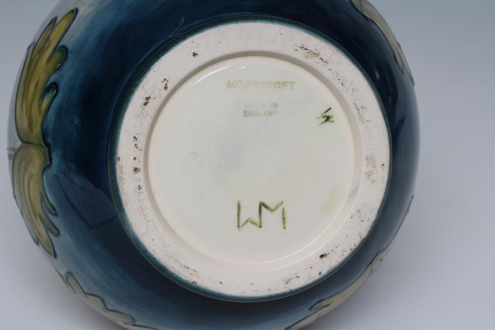 A MOORCROFT COLUMBINE VASE, mid 20th century, of baluster form, initialled WM in green, 9 1/2" - Image 2 of 2