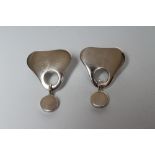 A PAIR OF GEORG JENSEN SILVER CLIP EARRINGS, No.463A, designed by Regitze Overgaard (Est. plus 21%