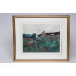 TOM DURKIN (1928-1990), Pennine Village, oil on board, signed, 12 3/4" x 16 3/4", gilt frame (