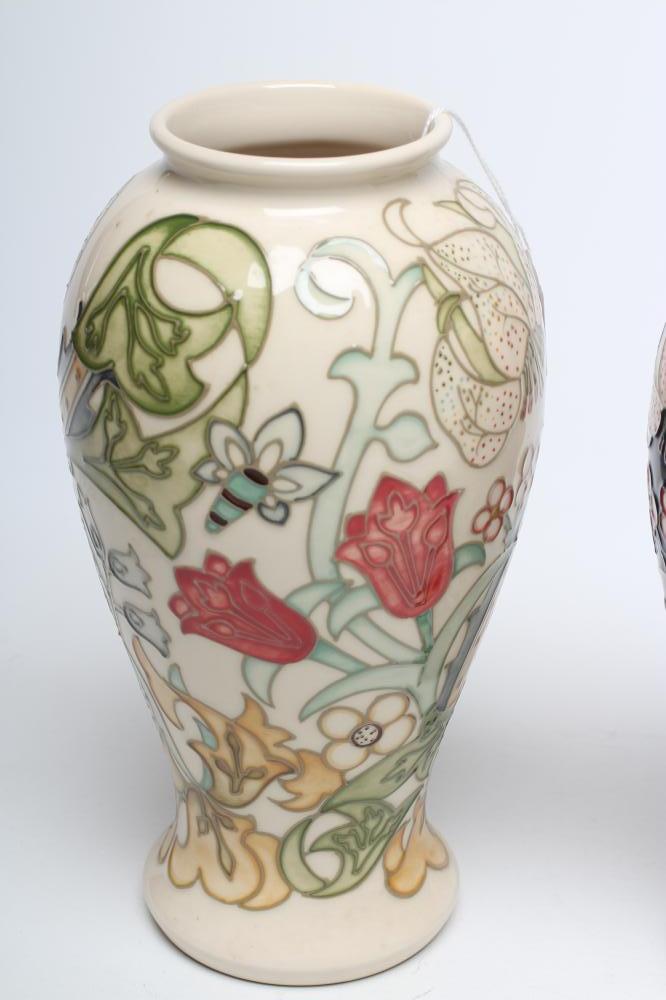 A MOORCROFT GOLDEN LILY VASE, 1994, designed by Sally Tuffin, of inverted baluster form, - Image 3 of 8