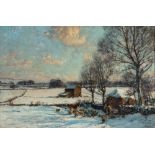 HERBERT F. ROYLE (1870-1958), Snowscene Wharfedale, oil on canvas, signed, 22 1/4" x 32 1/2", framed