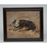 HERBERT F. ROYLE (1870-1958), Portrait of the Artist's Sleeping Sheep Dog, oil on board, unsigned,