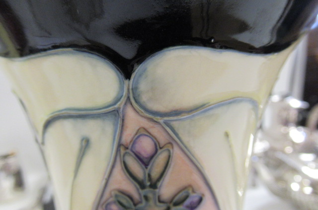 FOUR MOORCROFT FOXGLOVE VASES designed by Rachel Bishop, comprising a tall pair of waisted - Image 6 of 7