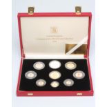 AN ELIZABETH II COMMEMORATIVE GOLD & SILVER PROOF COIN COLLECTION, 1981, with 5, sovereign and