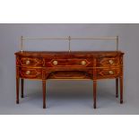 A GEORGIAN MAHOGANY SIDEBOARD, third quarter 18th century, of breakfront form crossbanded in