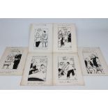 BERT THOMAS A.R.R.A. (1883-1966), Portfolio of original cartoon sketches (22) in pen and ink and