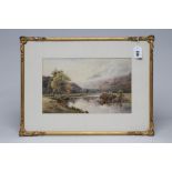 JOHN SOWDEN (1838-1926), River Landscape, watercolour heightened with white, signed, 18 1/2" x 13?