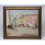 PHILIP NAVIASKY (1884-1983), European Market Place in Summer, oil on canvas, signed, 20" x 24", gilt
