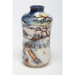 A MOORCROFT WOODSIDE FARM VASE, 1999, designed by Anji Davenport, of waisted cylindrical form,