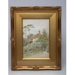 THOMAS NICHOLSON TYNDALE (1860-1930), A Cottage Garden, watercolour and pencil, signed, 13" x 8 1/