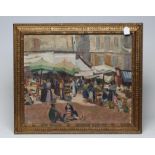 PHILIP NAVIASKY (1884-1983), Market Day, oil on canvas, unsigned, 20" x 24", gilt frame (subject