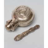 AN EDWARDIAN ART NOUVEAU SILVER SCENT BOTTLE CASE, maker's mark indistinct, London 1903, of