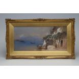 THOMAS MILES RICHARDSON (1813-1890), Italian Lake Scene, watercolour and pencil heightened with