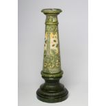 A BURMANTOFTS "FAIENCE" JARDINIERE STAND, early 20th century, of tapering cylindrical form on low