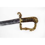A 1796 TYPE CAVALRY OFFICER'S SABRE, possibly Yeomanry, the 32 7/8" curved blade inscribed "I" to