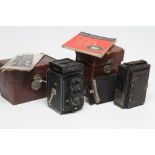 A FRANKE & HEIDECKE-BRAUNSCHWEIG ROLLEIFLEX COMPUR CAMERA, with twin lens, pop-up viewfinder, and
