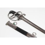 AN 1821/22 PATTERN LIGHT CAVALRY OFFICER'S SWORD, the 33 1/4" pipe backed and spear point blade