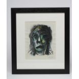 DAVID CARR (1944-2009), Head Study, watercolour and pencil, signed, 10 1/2" x 8 1/2", ebonised frame