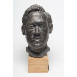 EARLY 20TH CENTURY BRITISH, Head Study of a Young Man, slate grey composition maquette, unsigned, on