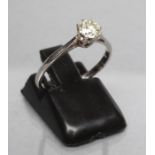 A DIAMOND SOLITAIRE RING, the round brilliant cut stone of approximately 0.4cts claw set to a