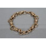 A HEAVY 9CT GOLD DOUBLE LINK BRACELET with lobster claw clasp, 51.2g (Est. plus 21% premium inc.