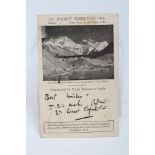 A 1924 EVEREST EXPEDITION POSTCARD, sent from the Rongbuk Base Camp by Captain John B.L. Noel, the