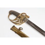 AN 1845 PATTERN INFANTRY OFFICER'S SWORD by Sandilands & Son, London, the 32 1/2" blade acid